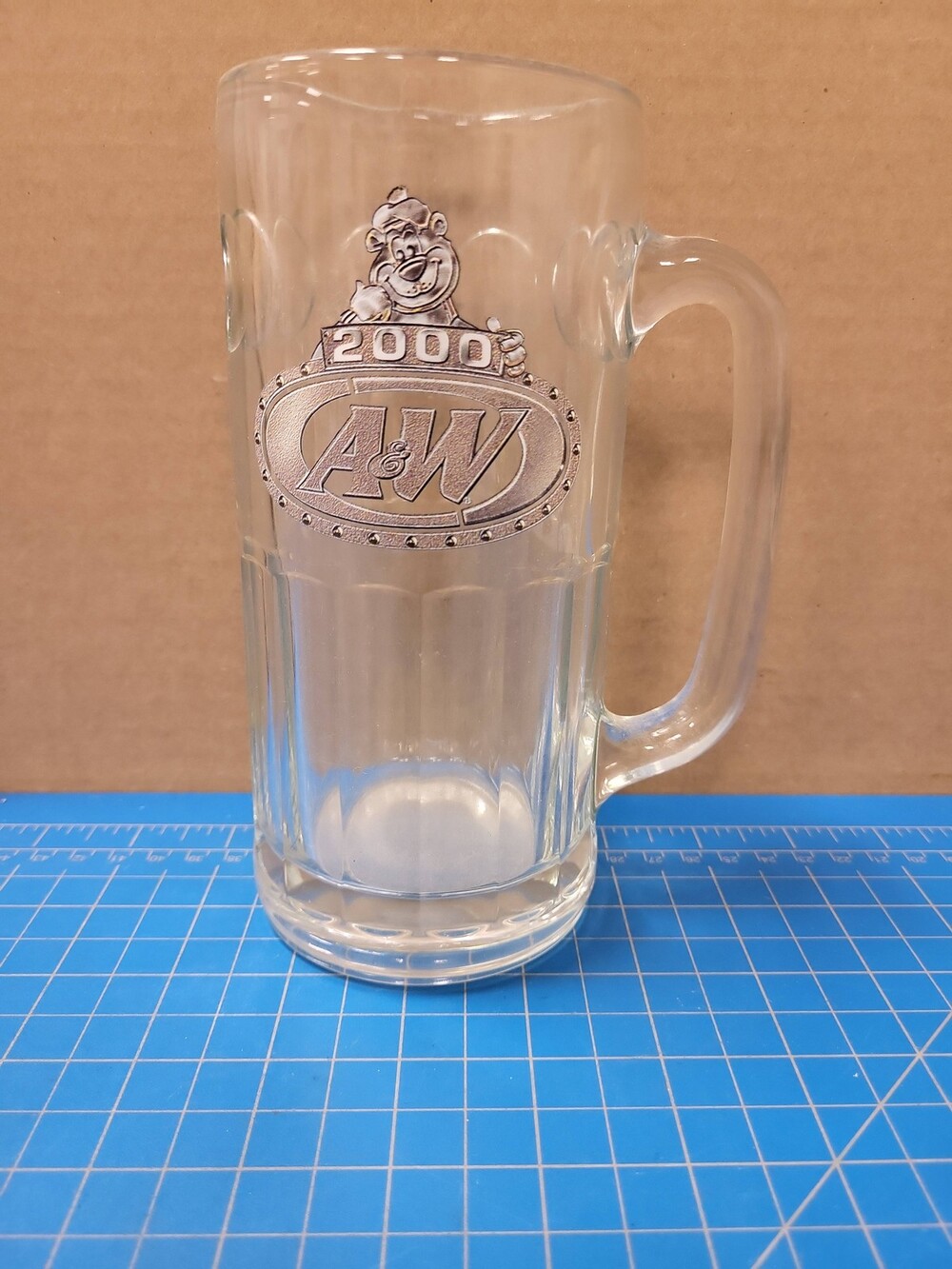 A&W Root Beer Mug 2000 Glass Restaurant Soda Collectible Barware Drinkware